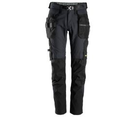 6972 Pantalones largos de trabajo desmontables con bolsillos flotantes FlexiWork gris acero/ negro