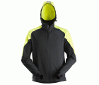 8025 Sudadera fluorescente con capucha y cremallera completa FlexiWork negro/ amarillo