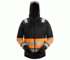 8038 Sudadera con capucha y cremallera completa de alta visibilidad clase 1 negro-naranja