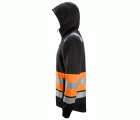 8038 Sudadera con capucha y cremallera completa de alta visibilidad clase 1 negro-naranja