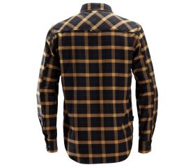 8516 Camisa de manga larga de franela de cuadros AllroundWork negro/ marrón