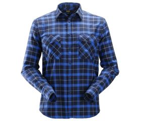 Camisa de manga larga de franela de cuadros AllroundWork 8516 Azul Marino/Azul