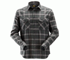 8516 Camisa de manga larga a cuadros de franela AllroundWork gris antracita/ gris jaspeado