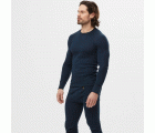 9445 Conjunto de camiseta manga larga y calzoncillo largo finos AllroundWork azul marino