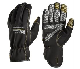 9562 Par de guantes de trabajo resistentes al agua y flexibles Weather Flex Dry negro