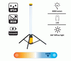 Luz LED 6.000 lm recargable en 360° sobre trípode y cargador rápido