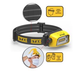 Linterna frontal profesional LED recargable 300 lm con sensor manos libres LASER