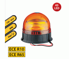 Baliza giratoria de 12/24 V con base plana y 2 cables 20W color naranja