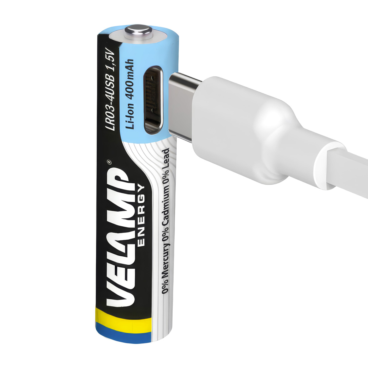 Pack de 4 pilas AAA litio recargables USB-C 400mAh