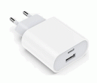 Cargador de 20 W CA/CC 220 V con salidas USB-A y USB-C blanco