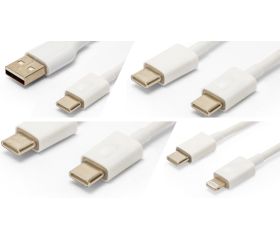Cables de sincronización y carga USB blanco para dispositivos electrónicos