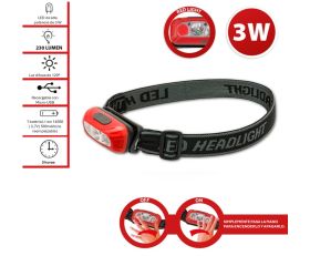 Linterna frontal LED recargable 230 lm con sensor manos libres VULCAN