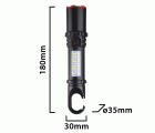 Linterna LED recargable 250 lm 3 W con zoom y luz lateral MAGNUM