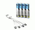 Pack de 4 pilas AA litio recargables USB-C 1400 mAh