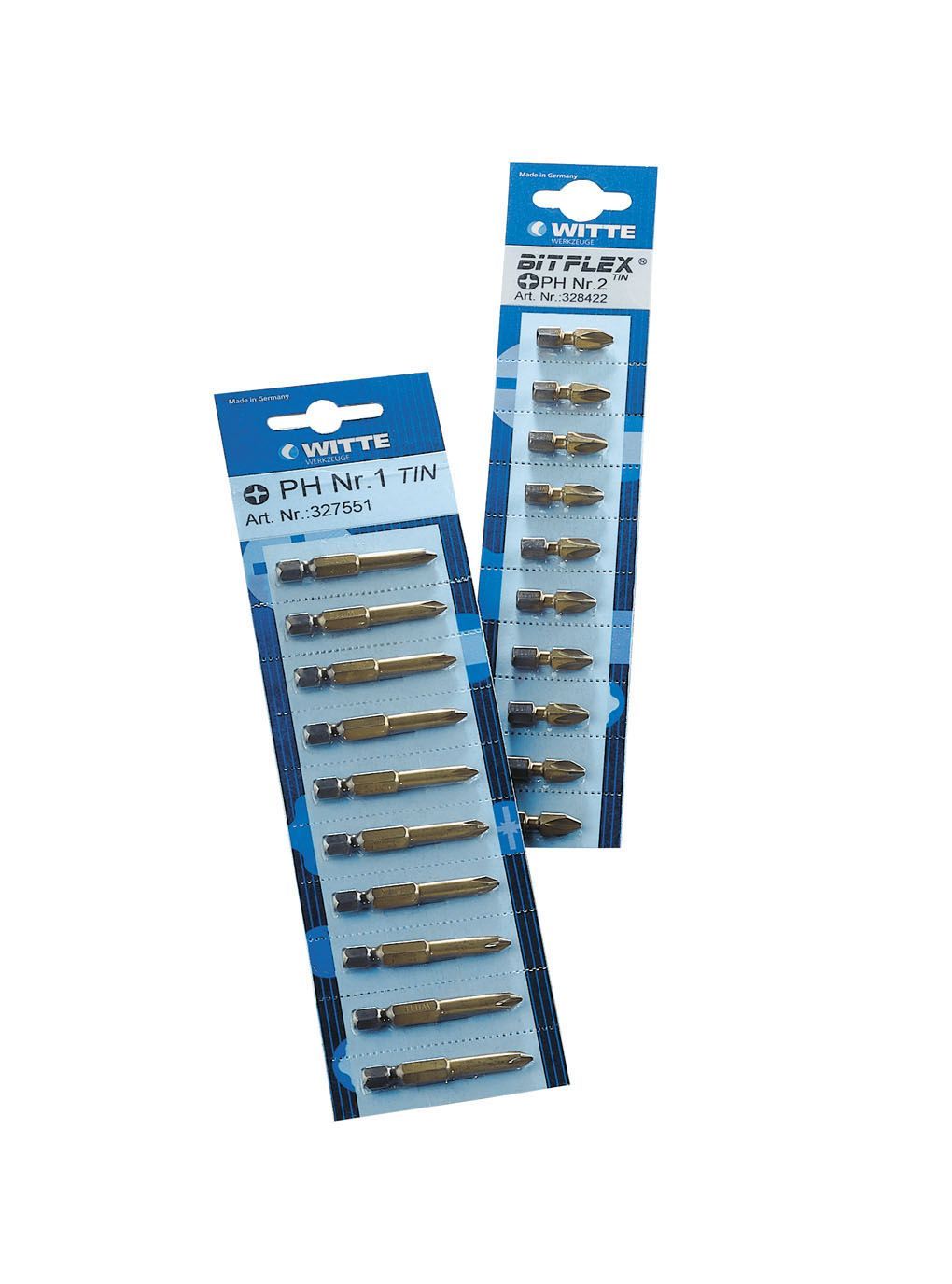 Puntas para atornillar en blister perforado