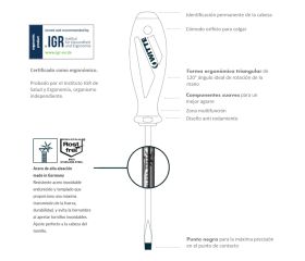 Destornillador de punta plana MAXXPRO Inoxidable
