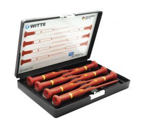 WITTRON VDE precision screwdriver sets in shockproof plastic case