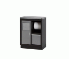 Armario Base Con Portón Y Dispositivos Para Cubo De Basura Y Rollo De Papel Y Base De Acero Inoxidable ALYCO