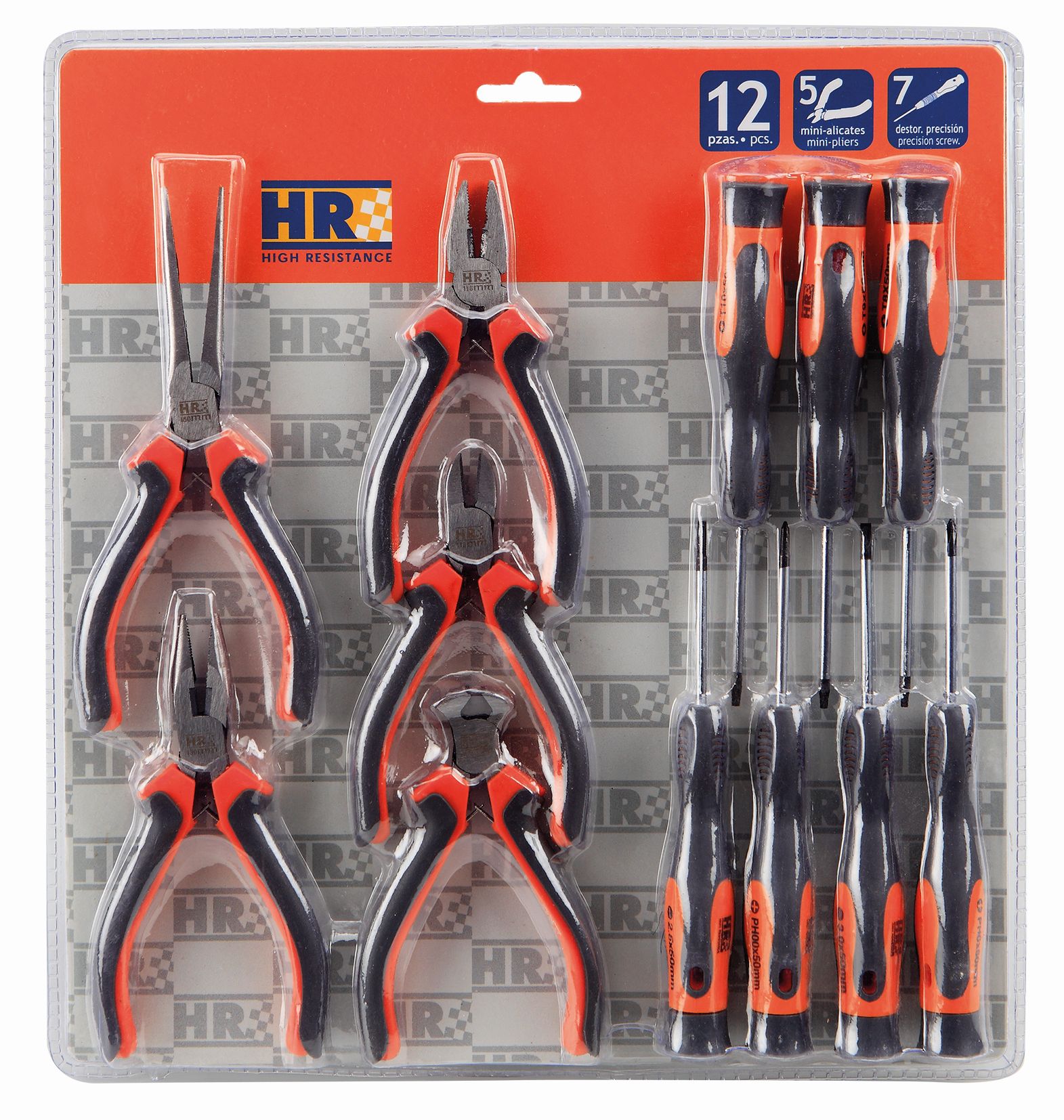 Juego De Minialicates Y Destornilladores Precisión 12 Piezas En Blister ALYCO ORANGE