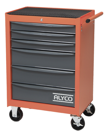 Carro Metálico de 6 Cajones con Composición de 3 Bandejas – 235 Htas. ALYCO ORANGE