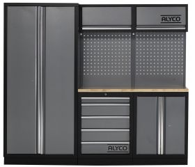 Conjunto De Taller De 3 Módulos De Superficie De Trabajo De Madera ALYCO