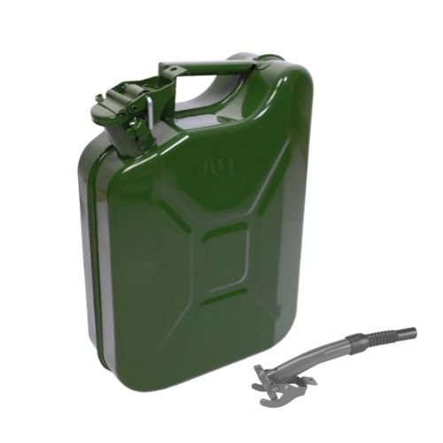 Jerrycan / Bidón de Gasolina 10L Metal Verde Militar Tipo US - Pressol ///  en Stock en BIXESS™