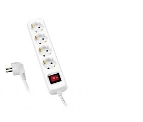 Base Múltiple Con Interruptor 3, 4, 5 o 6 Enchufes Con Cable 3X1,5 Y 1,4 o 3 Metros ALYCO