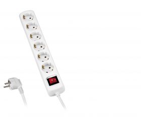 Base Múltiple Con Interruptor 3, 4, 5 o 6 Enchufes Con Cable 3X1,5 Y 1,4 o 3 Metros ALYCO