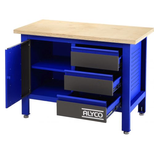 Mesa De Trabajo De 3 Cajones Y Portón 1200X600X865Mm ALYCO