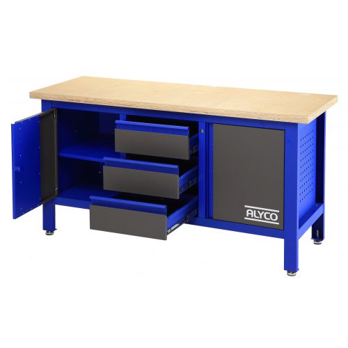Mesa De Trabajo De 3 Cajones Y 2 Portones 1690X600X865Mm ALYCO