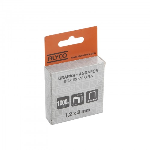 Caja 1000 Grapas Tipo U Para Grapadora 171275 ALYCO ORANGE