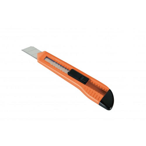 Cutter De Cuchilla Fragmentable  De 9 Mm Con Guía De Plástico ALYCO ORANGE