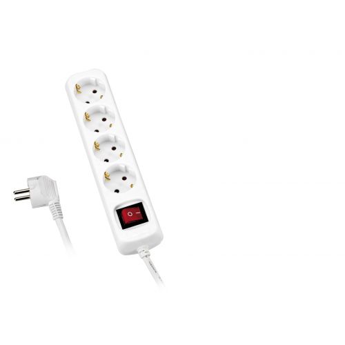 Base Múltiple Con Interruptor 3, 4, 5 o 6 Enchufes Con Cable 3X1,5 Y 1,4 o 3 Metros ALYCO