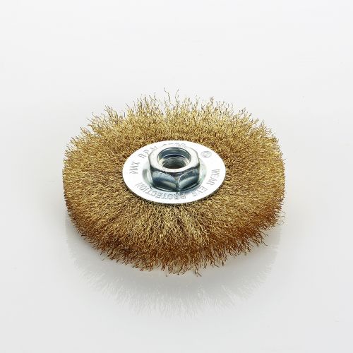 Cepillo Circular Metálico Latónado o De Acero inox. Para Amoladoras ALYCO