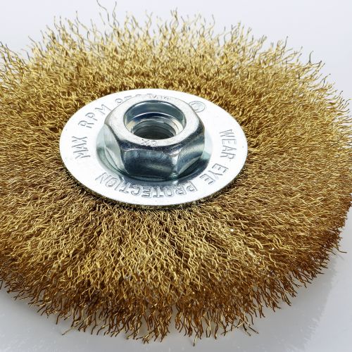 Cepillo Circular Metálico Latónado o De Acero inox. Para Amoladoras ALYCO