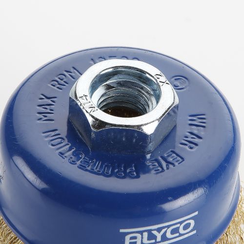 Cepillo De Taza Alambre Ondulado Latónado Para Amoladora ALYCO