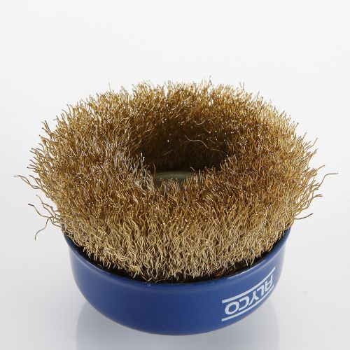 Cepillo De Taza Alambre Ondulado Latónado Para Amoladora ALYCO