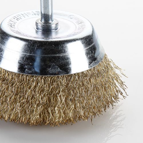 Cepillo De Taza Alambre Ondulado Latónado Con Vástago ALYCO