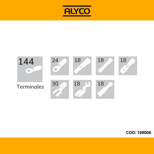 Kit de electricista de 147 piezas, con alicate para terminales, terminales aisladas, tijera y destornillador tester Alyco