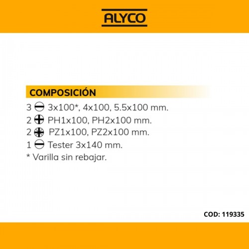 Juego De Destornilladores Aislados 8 Pzs, Caja De Plástico ALYCO