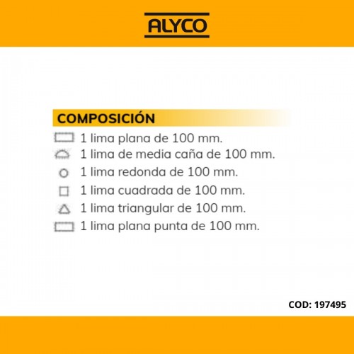 Juego De 6 Limas De Aguja En Caja Plástico ALYCO