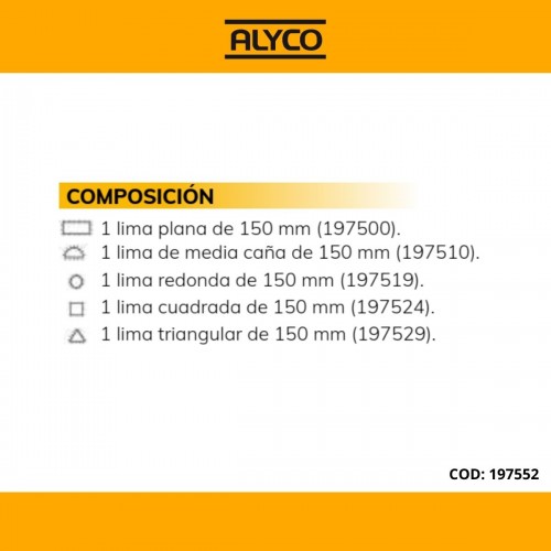 Juego De 5 Limas Entrefinas En Estuche De Nylon ALYCO 