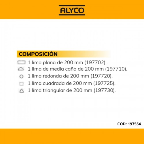 Juego De 5 Limas Bastas En Bolsa De Nylon ALYCO 