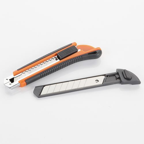 Cutter De Cuchilla Fragmentable De 18 Mm Con Guía Métalica ALYCO ORANGE