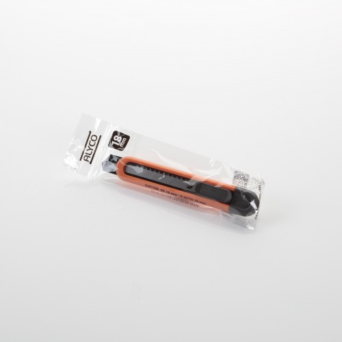 Cutter De Cuchilla Fragmentable  De 18 Mm Con Guía Metálica ALYCO ORANGE