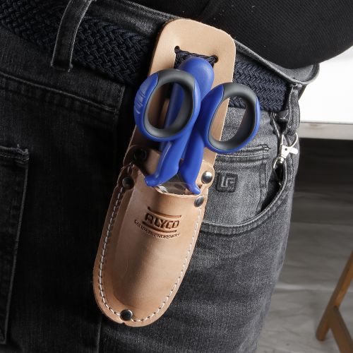 Estuche De Tijera Y Cuchillo Para Electricista En Funda De Cuero ALYCO