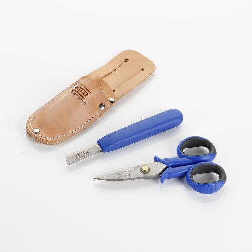 Estuche De Tijera Y Cuchillo Para Electricista En Funda De Cuero ALYCO