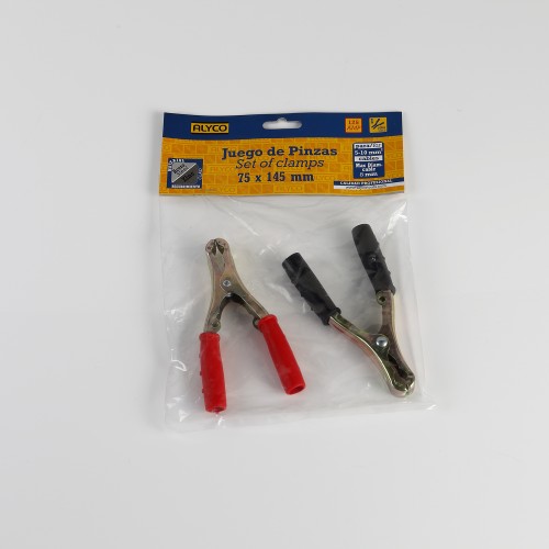Juego de dos pinzas para batería de  Acero-Zinc 125 A 145X75 Mm Alyco