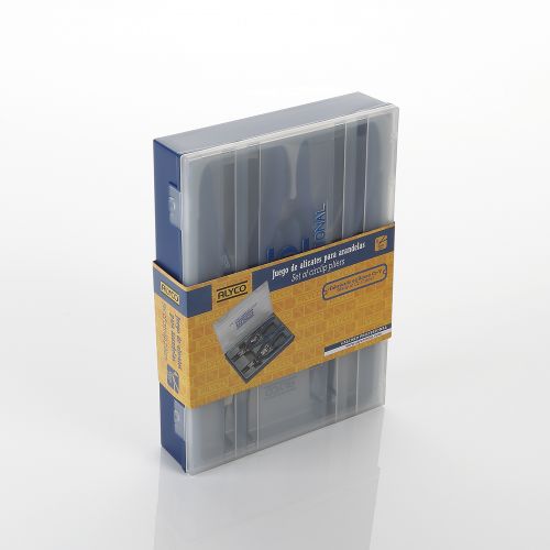 Juego De 4 Alicates Para Arandelas 180 Mm En Caja De Plástico ALYCO