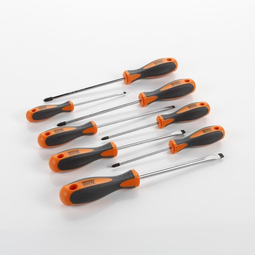 Juego De 4 Destornilladores Con Punta Plana, Recta Y Ph, En Blister ALYCO  ORANGE, Productos